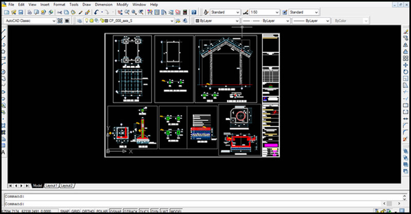 Giao diện chính của phần mềm Cad